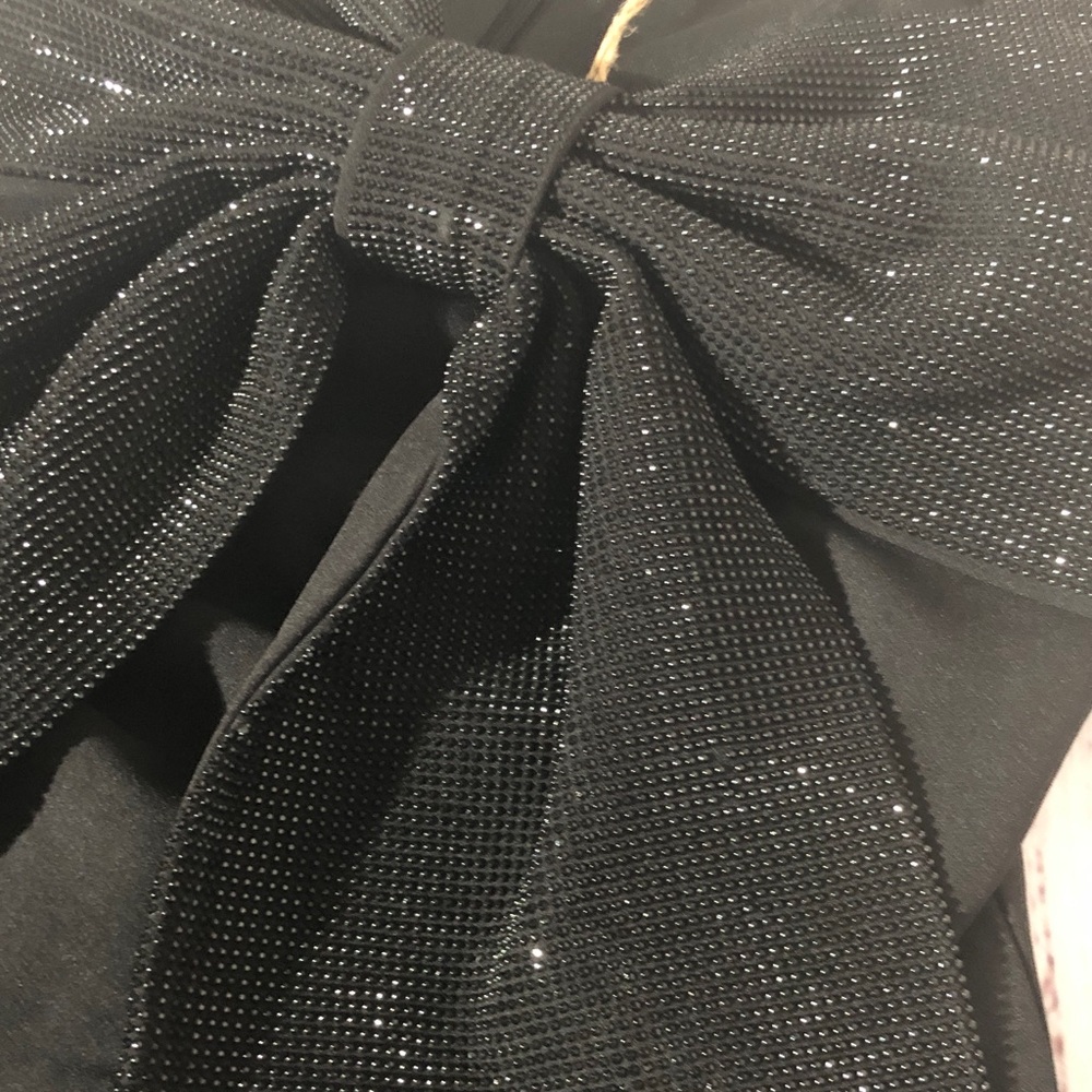 Easel Little Black Bow Tie Mini Dress with Sparkle Bowtie Detail NWT size small